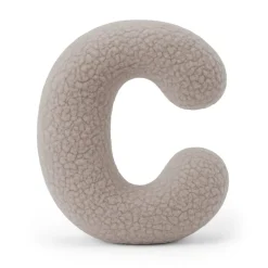 MeowBaby - Almohada Infantil con Forma de Letra “C” Color Gris Claro “Bearly C”