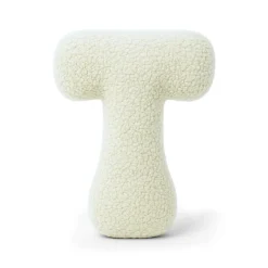 MeowBaby - Almohada Infantil con Forma de Letra “T” Color Crema “Bearly T”
