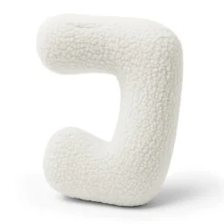 MeowBaby - Almohada Infantil con Forma de Letra “J” Color Blanco Roto “Bearly J”