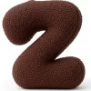 MeowBaby - Almohada Infantil con Forma de Letra “Z” Color Marrón Oscuro “Bearly Z”