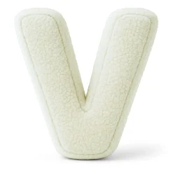 MeowBaby - Almohada Infantil con Forma de Letra “V” Color Crema “Bearly V”