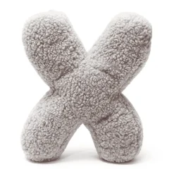 MeowBaby - Almohada Infantil con Forma de Letra “X” Color Gris Claro “Bearly X”