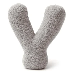 MeowBaby - Almohada Infantil con Forma de Letra “Y” Color Gris Claro “Bearly Y”