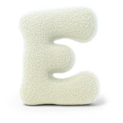 MeowBaby - Almohada Infantil con Forma de Letra “E” Color Crema “Bearly E”