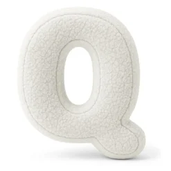 MeowBaby - Almohada Infantil con Forma de Letra “Q” Color Blanco Roto “Bearly Q”