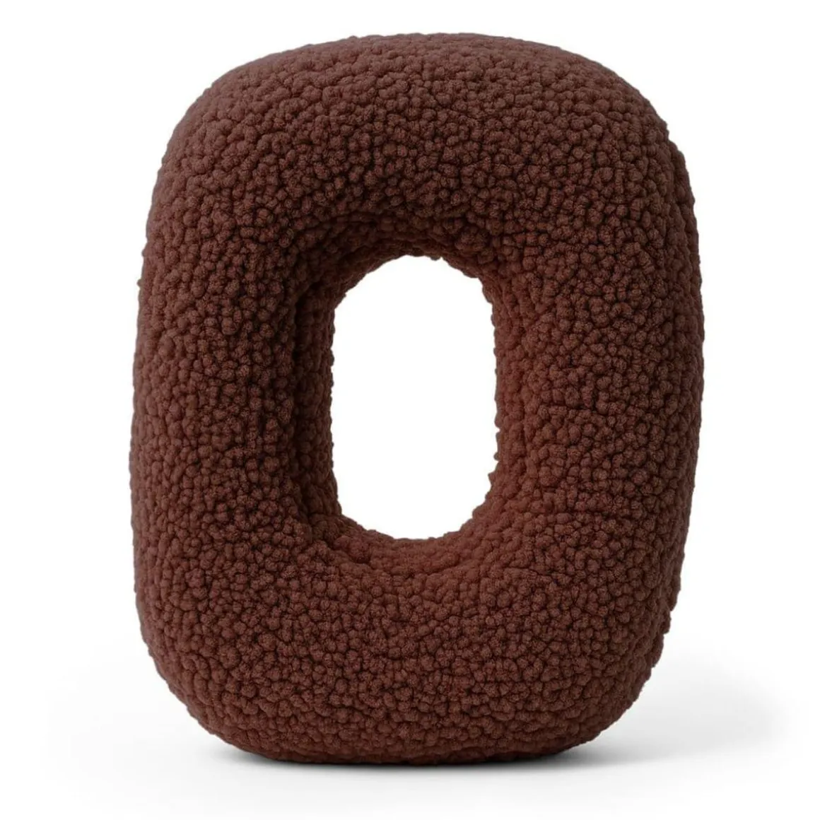 MeowBaby - Almohada Infantil con Forma de Letra “O” Color Marrón Oscuro “Bearly O”