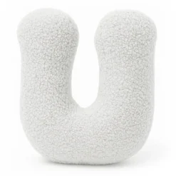 MeowBaby - Almohada Infantil con Forma de Letra “U” Color Blanco Roto “Bearly U”