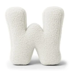 MeowBaby - Almohada Infantil con Forma de Letra “W” Color Blanco Roto “Bearly W”
