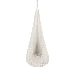 MeowBaby - Columpio Infantil Tipo Capullo Churros Color Blanco “Baby Cocoon Swing Cotton Candy White”