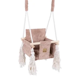 MeowBaby - Columpio Infantil de Interior Cuadrado Color Rosa “Square Swing Powder Pink”