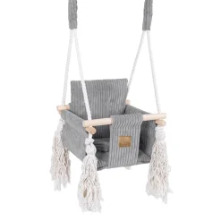 MeowBaby - Columpio Infantil de Interior Cuadrado Color Gris “Square Swing Grey”