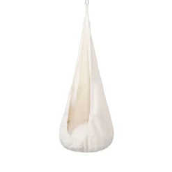 MeowBaby - Columpio Infantil Tipo Capullo con Orejas de Oso Color Blanco “Baby Cocoon Swing Bearly”