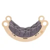 MeowBaby - Mecedora Infantil de Madera Natural con Cojín Gris “Medium Dream Rocker Classic”