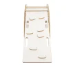 MeowBaby - Mecedora Infantil Blanca con Escalera y Cojín Gris “Medium Dream Rocker White Wood”