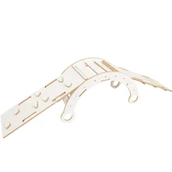 MeowBaby - Mecedora Infantil Blanca con Tobogán, Escalera y Cojín Rosa “Medium Dream Rocker White Wood”