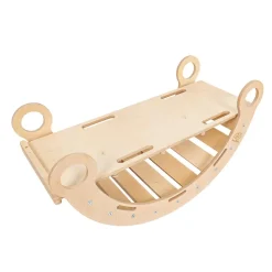 MeowBaby - Mecedora Infantil de Madera Natural con Tobogán “Medium Dream Rocker Classic”