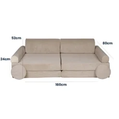 MeowBaby - Sofá de pana Premium infantil beige