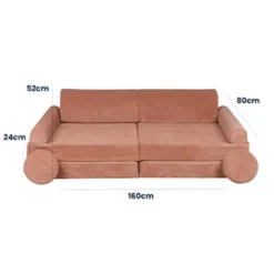 MeowBaby - Sofá de pana Premium infantil marrón