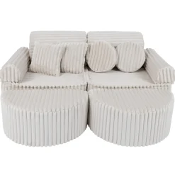 MeowBaby - Sofá Infantil Churros Pocket Max Color Blanco Algodón