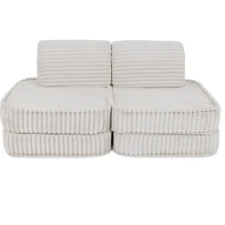 MeowBaby - Sofá Infantil Churros Pocket Basic Color Blanco Algodón