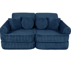 MeowBaby - Sofá Infantil Churros Pocket Plus Color Azul Medianoche