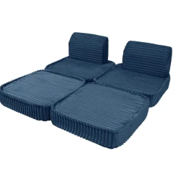 MeowBaby - Sofá Infantil Churros Pocket Basic Color Azul Medianoche