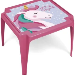 Mesa de plástico ZASKA-Unicornio de 50x55x44cm ㅤ