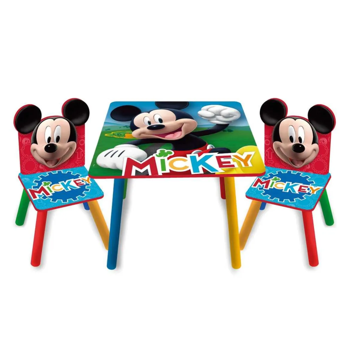 Mickey Mouse - Set de mesa y 2 sillas