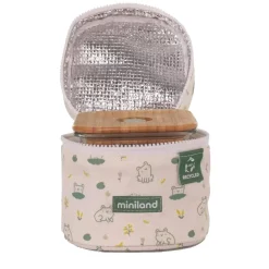 Miniland - Pack to Go 2 Recipientes de Vidrio y Funda - EcoSquare