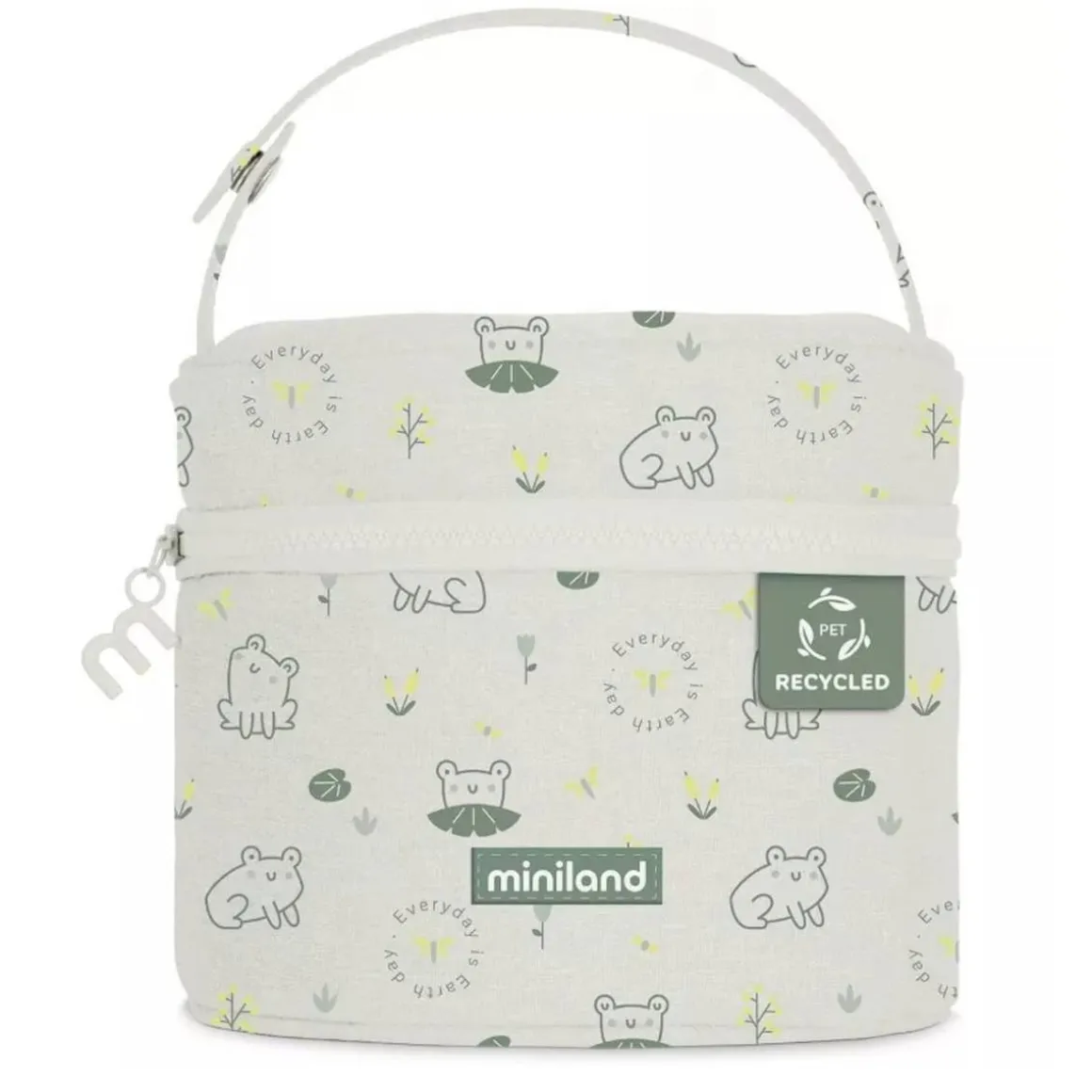 Miniland - Pack to Go 2 Recipientes de Vidrio y Funda - EcoSquare