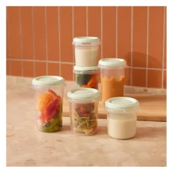 Miniland - Set 6 recipientes herméticos menta