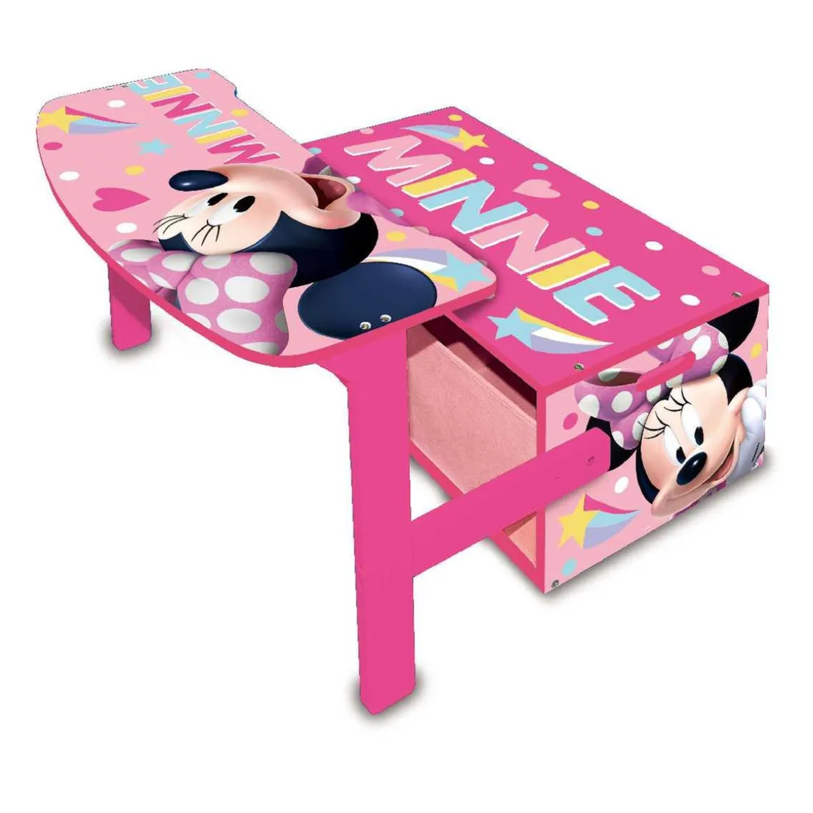 Minnie Mouse - Banco, pupitre y caja de juguetes 3 en 1