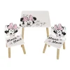 Minnie Mouse - Conjunto de mesa y sillas infantiles en madera, diseño Minnie Mouse ㅤ