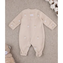 Mono de bebé beige con osito de regalo