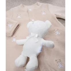 Mono de bebé beige con osito de regalo