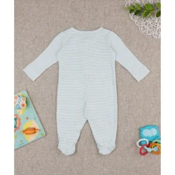 Mono de bebé rib blanco/verde