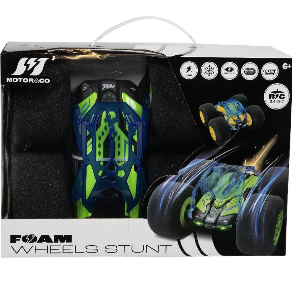 Motor & Co - RC Coche acrobático 360º con ruedas de espuma (varios colores)