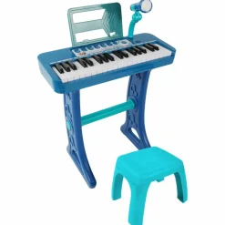 Music Star - Teclado con taburete azul