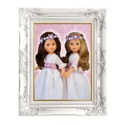 Nancy - Muñeca de colección primera comunión con vestido blanco y corona de flores