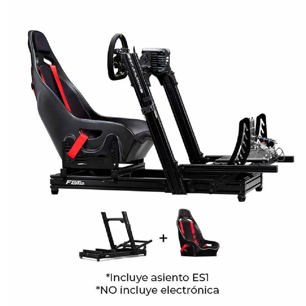 Next Level Racing - Cockpit GT Elite Lite de Montaje Frontal y Lateral