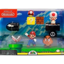 Nintendo - Super Mario - Set Diorama Dehesa Bellotera con 4 Figuras y 1 Accesorio ㅤ