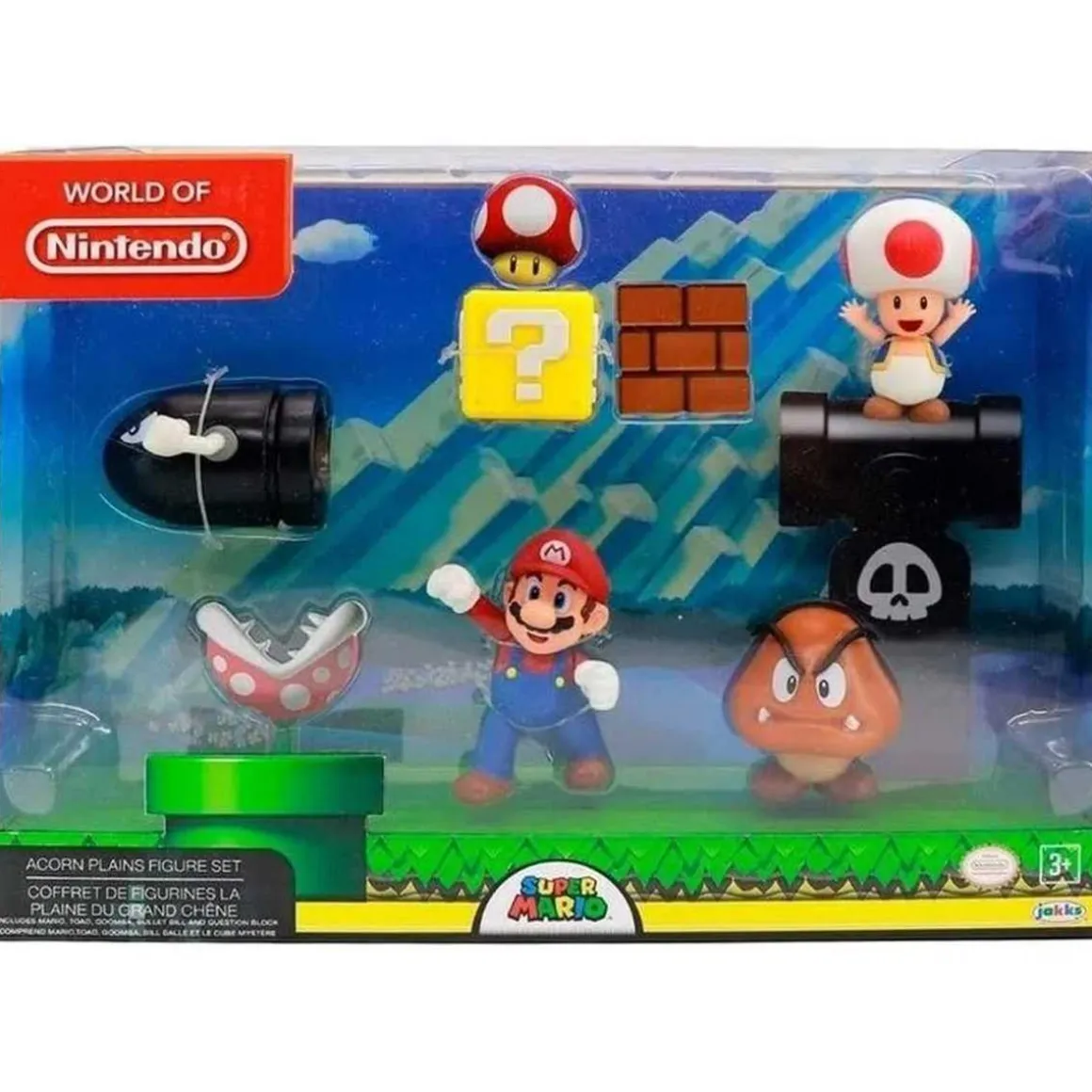 Nintendo - Super Mario - Set Diorama Dehesa Bellotera con 4 Figuras y 1 Accesorio ㅤ