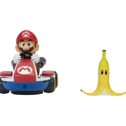 Nintendo - Super Mario - Vehículo acrobático de Super Mario Kart con plátano y giros 360º ㅤ