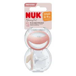 Nuk - Pack 2 chupetes Mommy Feel Silicona 0-9 meses Rosa/Beige