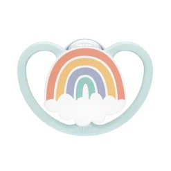 Nuk - Pack 2 chupetes Space silicona 0-6 meses Zorro/Arcoíris