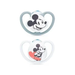 Nuk - Pack 2 chupetes Space silicona Mickey 0-6 meses