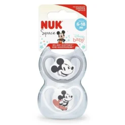 Nuk - Pack 2 chupetes Space silicona Mickey 6-18 meses
