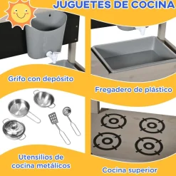 Outsunny - Arenero de madera con toldo