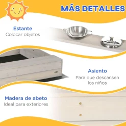 Outsunny - Arenero de madera con toldo