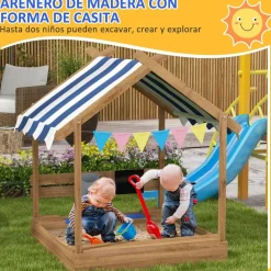Outsunny - Arenero de madera Casita